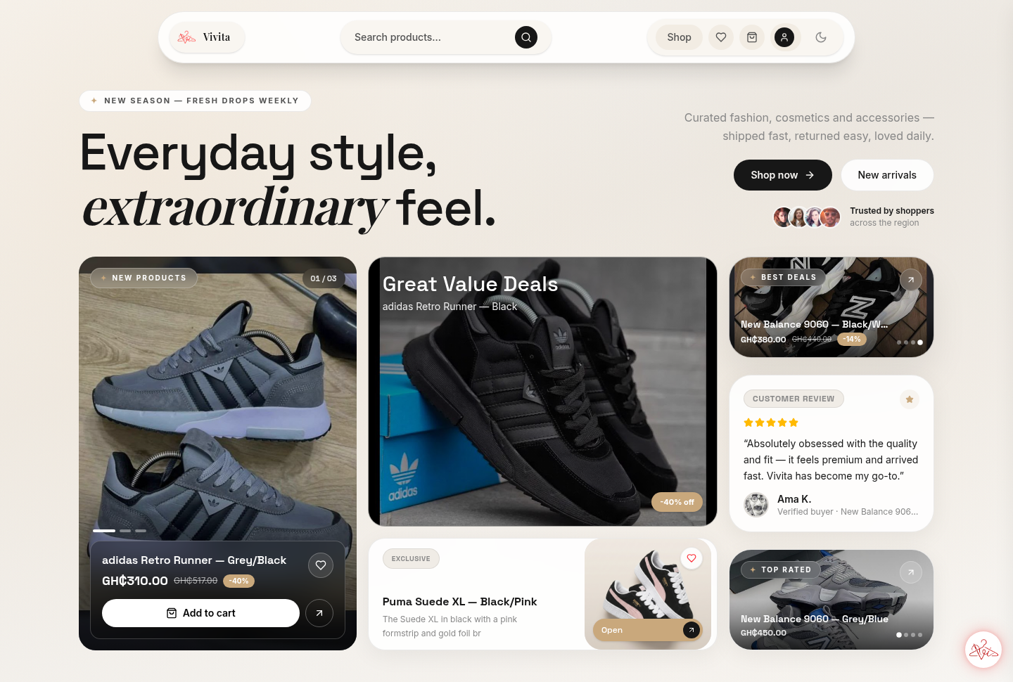 Vivita Store - E-Commerce Platform website preview